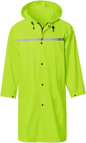 Chaqueta de lluvia de seguridad larga con capucha para hombre, impermeable, poncho de emergencia de SaphiRose
