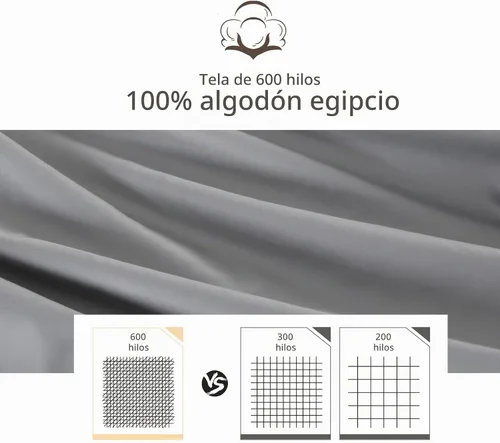 Vista 4 de 2 paquetes de sábanas ajustables 100% algodón egipcio tamaño TwinXL, sábana ajustable de 600 hilos de algodón, sábana bajera con bolsillo profundo