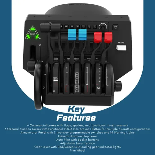 Vista 5 de Honeycomb Alpha Flight Controls Yoke con panal aeronáutico Bravo acelerador Quadrant Bundle 2 artículos