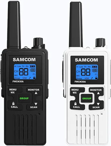SAMCOM FRS Radios bidireccionales recargables Walkie Talkies para adultos, radios de 2 vías de largo alcance 22 canales, llamadas grupales de