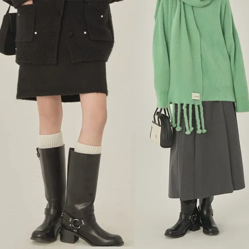 Vista 5 de MissHeel Botas de equitación para mujer, botas de arnés de pantorrilla ancha