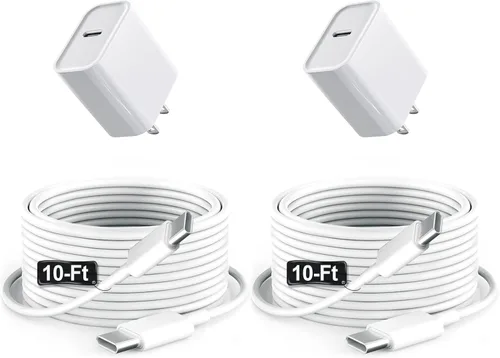 Vista 9 de Cargador USB-C de carga rápida 9.8 ft 20W para Apple iPhone 17/16/15/iPad A16 11ª/10ª generación/iPad Pro 13/11/12.9/Air/Mini 6/7, blanco, paquete
