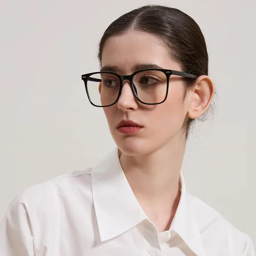 Vista 3 de Oversized Square Blue Light Blocking Glasses for Women Men, Anti-Fatigue Computer Monitor Glasses Reduce Eye Strain