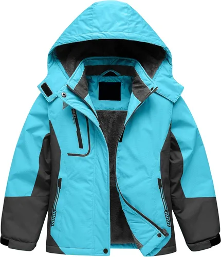 CREATMO US Chaqueta de esquí impermeable para niña, abrigo de nieve de invierno cálido a prueba de viento, chaqueta de lluvia para snowboard
