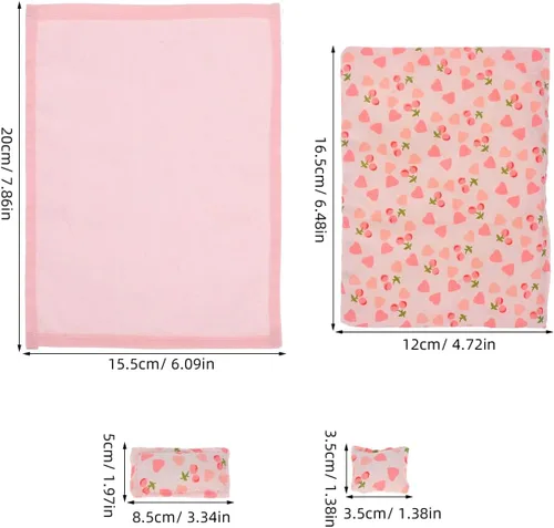 Vista 4 de ibasenice Juego de ropa de cama de casa de muñecas, juego de sábanas, edredones y almohadas en miniatura a escala 1:12, accesorios de dormitorio