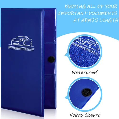 Vista 6 de BBTO 4 piezas de seguro de coche y tarjeta de registro, cartera de documentos esenciales para automóvil, remolque, camión