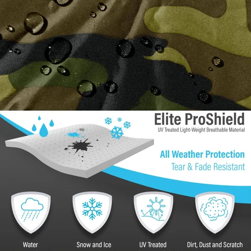 Vista 5 de EliteShield Cubierta ligera para ATV, cubierta cuadra resistente al clima, cubierta para cuatro ruedas resistente al agua y al viento, cubierta