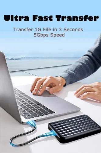 Vista 6 de Disco duro externo portátil ultradelgado de 320 GB, 2.5 pulgadas, USB 3.0, almacenamiento para PC, Mac, portátil, PS4, PS5, Xbox One