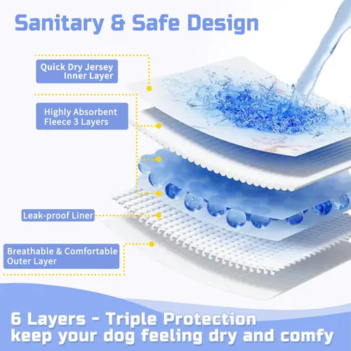 Vista 3 de Pañales reutilizables para perras hembras, paquete de 3, pañales para perras para período, celo e incontinencia, entrenamiento de cachorros