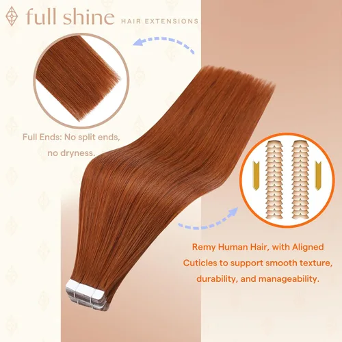 Vista 65 de Full Shine - Extensiones de cabello humano con cinta, mezcla de rubio hongo # 8 castaño ceniza resaltado 60 rubio ceniza