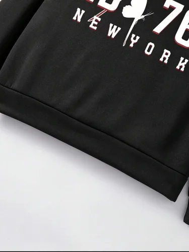 Vista 5 de GORGLITTER Sudadera de manga larga con cuello redondo y hombros caídos para hombre