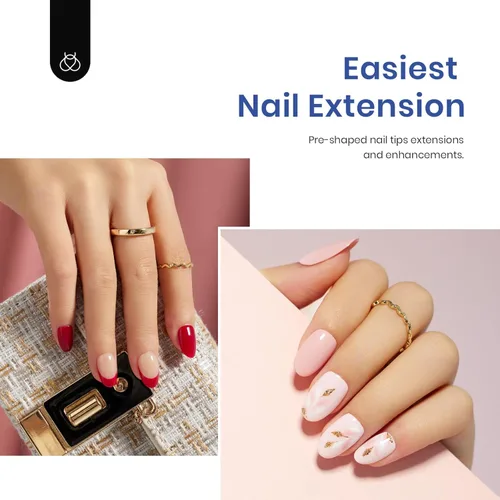 Vista 38 de Beetles - Gel de pegamento de uñas 9 en 1 para puntas de uñas y uñas acrílicas transparentes de larga duración, pegamento de extensión UV