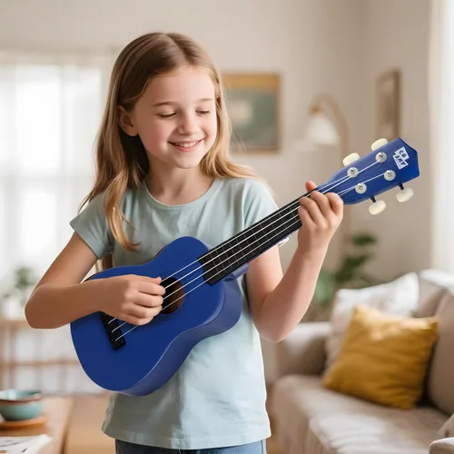 Vista 5 de Ukelele soprano de 53 cm para principiantes, estudiantes y niños (azul)