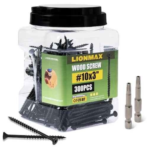 Vista 120 de LIONMAX Tornillos de cubierta de 4 pulgadas, tornillos para madera #10 x 4, 50 unidades, resistentes a la corrosión, revestimiento epoxi exterior