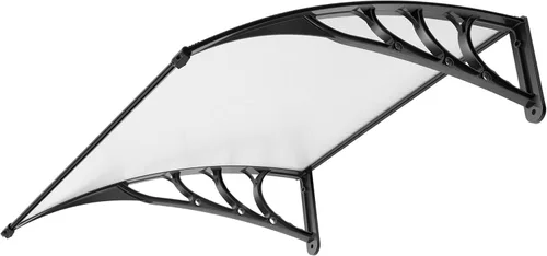 Vista 11 de Vivohome Toldo de policarbonato para puerta o ventana marrón con soporte negro de 40 pulgadas x 40 pulgadas