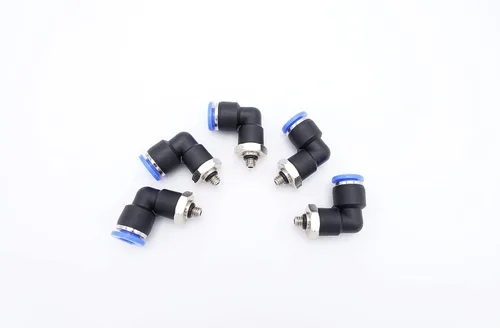 Vista 14 de Accesorio de Conexión por Empuje 1/2" Tubo OD x 1/2" Rosca Macho NPT, Codo Neumático Macho para Línea de Aire y Agua de 90 Grados con Giratorio
