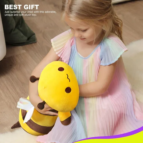 Vista 4 de Onsoyours Peluches Originales de Abeja Lindas, Juguete de Peluche Suave de Abeja Melífera Almohada Pequeños Regalos para Niños (Amarillo, 9")