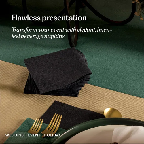 Vista 4 de Servilletas de cóctel desechables con tacto de lino, paquete de 200 servilletas de papel AMETHYST de 5 x 5 pulgadas para bar, restaurante
