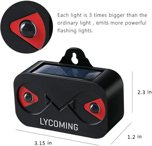Vista 8 de Lycoming Animales nocturnos disuasorios de coyote, mofeta, mapache, ciervos, dispositivos repelentes de ciervos, control solar de depredadores