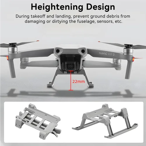 Vista 3 de Tren de aterrizaje Air 2/2S plegable de liberación rápida para DJI Mavic Air 2/2S Accesorios de dron