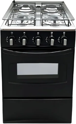 Horno de GLP independiente de 20" - Equipado con 4 quemadores de bobina y estufa de gas con horno de acero inoxidable (negro: encendido automático)