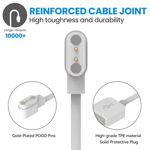 Vista 3 de Cargador de repuesto compatible con SKG V7 Pro / V7 Watch, cable de carga magnético USB de 1.9 pies, para cargador de reloj inteligente SKG V7 Pro