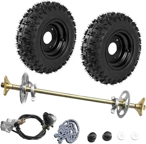 Vista 2 de Kit Completo de Montaje de Eje Trasero Go Kart de 740mm 29 Pulgadas, Incluye Rueda Completa, 13 * 5-6 Neumáticos de Rueda con Llanta y Ensamblaje