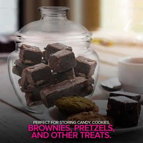 Vista 5 de Modern Innovations Tarro de dulces y galletas de 40 onzas con tapa, tarro de boticario transparente de acrílico premium, decoración de bodas