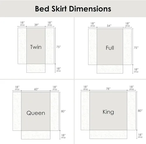 Vista 4 de Greenland Home Falda de Cama Acolchada Paisley, Individual, Blanco