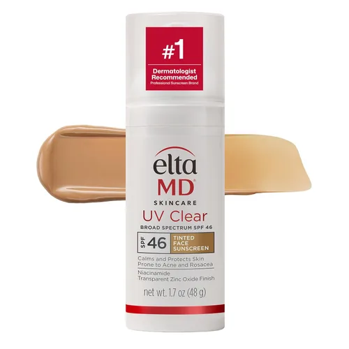 Vista 20 de EltaMD UV Clear Face Sunscreen, Oil Free Sunscreen for Sensitive Skin with Zinc Oxide, Dermatologist Recommended