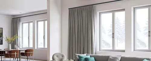 Vista 2 de Rieles flexibles para cortinas de techo, riel de techo para cortinas, riel de aluminio para cortinas montaje en techo, riel de cortina montaje