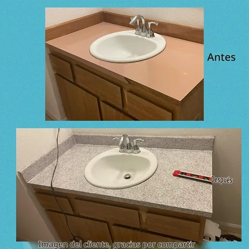 Vista 6 de Livelynine Papel adhesivo de granito para encimera, impermeable, autoadhesivo, papel pintado de mármol, despega y pega, para encimeras de cocina