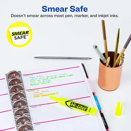 Vista 2 de Marcadores fluorescentes para escritorio HI-LITER, Amarillo fluorescente