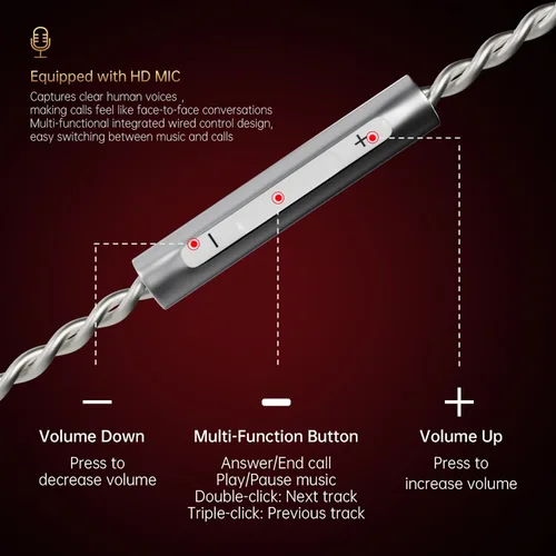 Vista 8 de CCA Phoenix Auriculares de Monitoreo Intrauditivos – Controlador Dinámico de Doble Imán IEM con Sonido Claro HiFi y Graves Profundos, Auriculares
