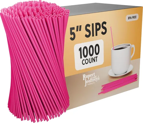 Vista 22 de Pajita Agitadora de Café de Plástico Desechable - Palito Agitador de Sorber de 5 Pulgadas (Negro, 1,000 unidades)