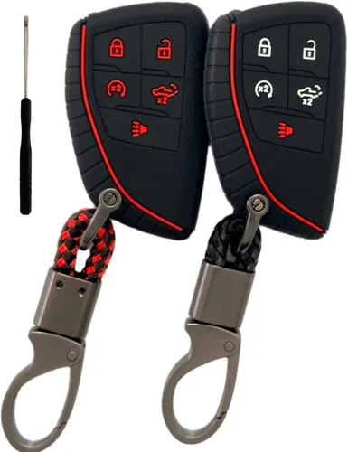 Funda de goma de silicona para llavero compatible con Chevy Chevrolet Silverado 1500 GMC Sierra 1500 2026-2022, Silverado Sierra 2500HD 3500HD