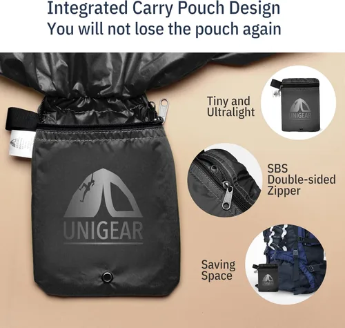 Vista 5 de Cubierta para mochila Unigear a prueba de lluvia Impermeable con clasificación de 5000mm Ultraportátil y duradera con 2 correas de hebilla
