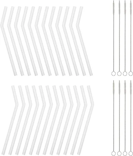 Vista 9 de Pajitas de silicona negras reutilizables para niños pequeños y niños, 12 popotes flexibles de 6.7 pulgadas para vasos Yeti/Rtic/Ozark de 6 a 12