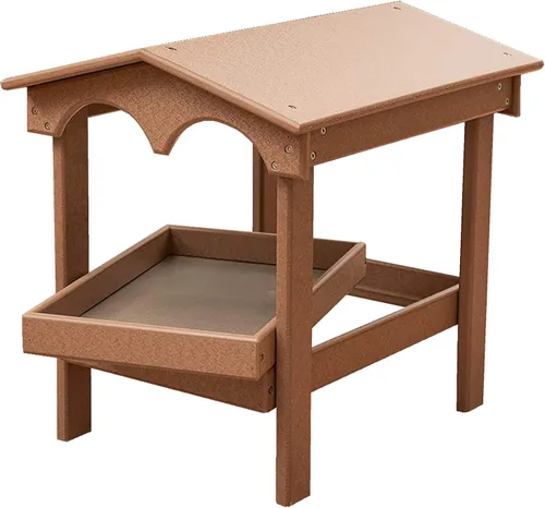 Vista 11 de DutchCrafters Comedero grande de plástico de polietileno con plataforma elevada cubierta con bandeja de semillas extraíble para pájaros silvestres