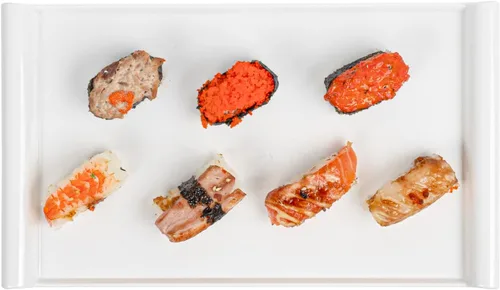 Vista 12 de Restaurantware Voga - Platos de servir de 12 x 7 pulgadas, 10 platos rectangulares para sushi, pequeños, resistentes a roturas, platos blancos