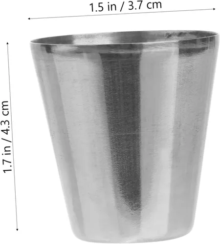 Vista 2 de Operitacx 4 vasos de vino portátiles para whisky, vasos de chupito de acero inoxidable, vasos de acero apilables con estuche, vasos para beber, vaso