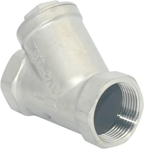 Vista 7 de Válvula de filtro de malla de filtro WYE de 1-1/4", válvula de retención hembra 800WOG Y-Spring NPT, acero inoxidable SS316 CF8M