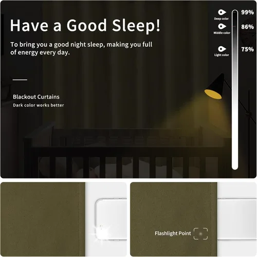 Vista 614 de Easy-Going - Cortinas opacas para dormitorio, aislamiento térmico sólido con ojales, cortinas de ventana para reducción de ruido, cortinas