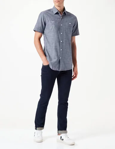 Vista 2 de Tienda Essentials Camisa Chambray de manga corta para hombre