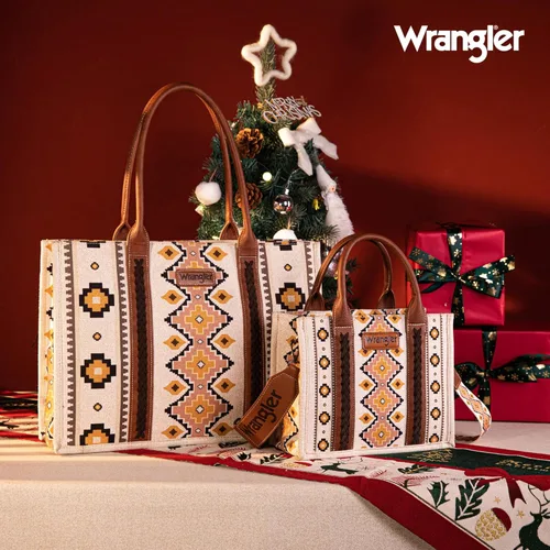 Vista 6 de Wrangler Aztec Tote Bag for Women Boho Shoulder Purses and Handbags