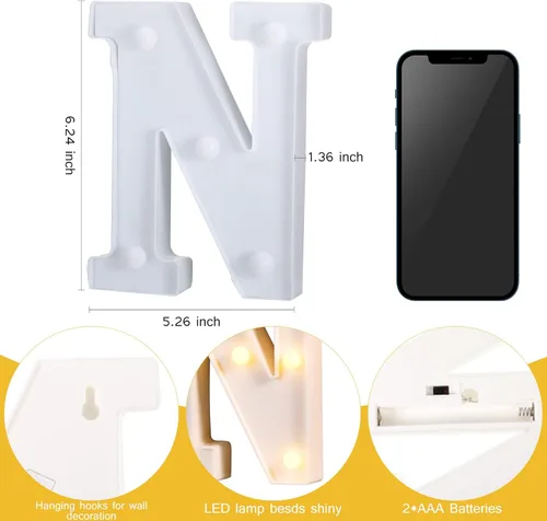 Vista 2 de Letrero con luz LED para decoración de mesa de Navidad, marquesina de Navidad, letrero iluminado con pilas, para decoración de mesa y pared, centro