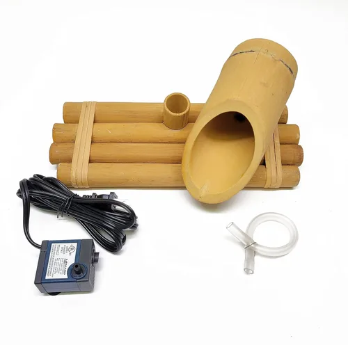 Vista 3 de Lifegard Aquatics Kit de fuentes de bambú con bomba, tubo, soporte para plantas – Kits eléctricos completos con cable para uso en interiores