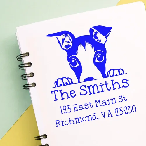 Vista 307 de Sello de alta calidad para cachorros Airedale Terrier – Sello de dirección personalizado – Ideal para los amantes de los perros – Elección de 5