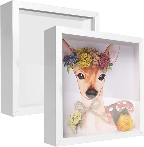 Vista 30 de Marco expositor 4x6 tipo shadow box, de madera con plexiglás, caja expositora para objetos de interés, medallas, manualidades, entradas y fotos