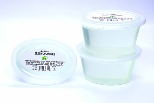 Vista 2 de 3 Pack of Fresh Cucumber Aroma Long Lasting Gel Melts™ for Warmers and Burners Peel, MELT, Enjoy